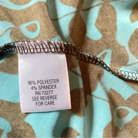 Teal Floral Flowy Knee Length Turquoise Brown by Apt 9 Dress Womens Petite Large - Picture 15 of 16